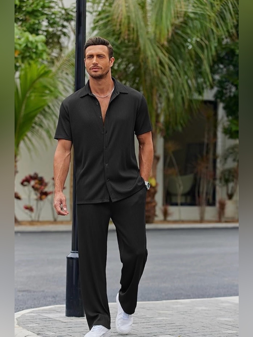 Men's Black Matching Set